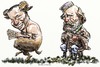Cartoon: Berlusconi and Garibaldi (small) by Bob Row tagged italy,anniversary,berlusconi,faun,garibaldi