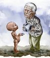 Cartoon: Mandela after the World Cup (small) by Bob Row tagged mandela,south,africa,poverty,soccer,world,cup