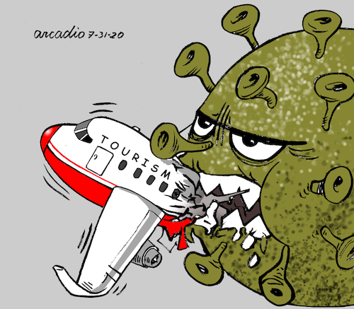 Cartoon: Another victim of Covid-19 (medium) by Cartoonarcadio tagged covid,19,pandemic,health,world,coronavirus