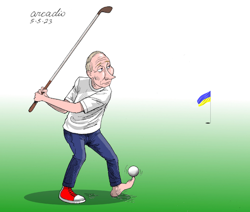 Cartoon: Be careful Putin. (medium) by Cartoonarcadio tagged putn,ukraine,russia,war
