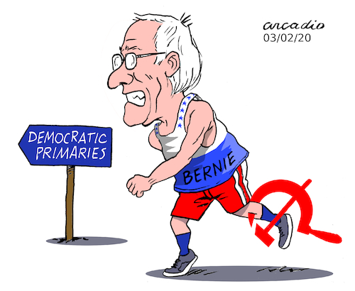 Cartoon: Bernie Sanders campaign. (medium) by Cartoonarcadio tagged sanders,socialism,usa,democratic,primaries