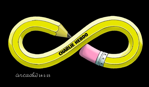 Cartoon: Charlie forever. (medium) by Cartoonarcadio tagged charlie,humor,francia,terror,libertad,cartoons,extremism