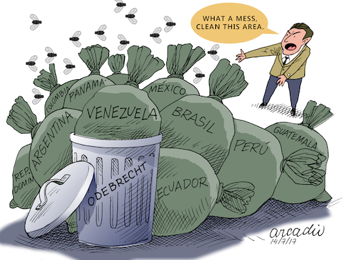 Cartoon: Corruption in Latin America (medium) by Cartoonarcadio tagged corruption,latin,america,former,presidents,south