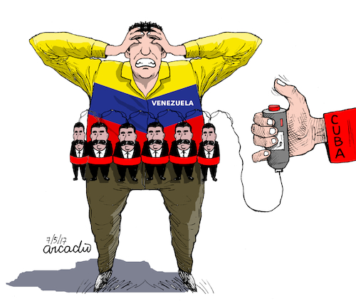 Cartoon: Cuba Maduro and Venezuela (medium) by Cartoonarcadio tagged cuba,maduro,venezuela,comunismo,latin,america