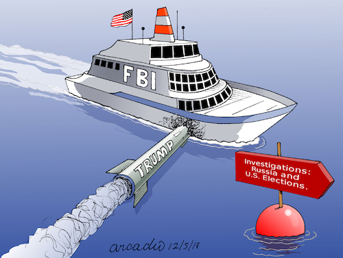 Cartoon: James Comey fired. (medium) by Cartoonarcadio tagged usa,james,comey,trump,fbi,russia