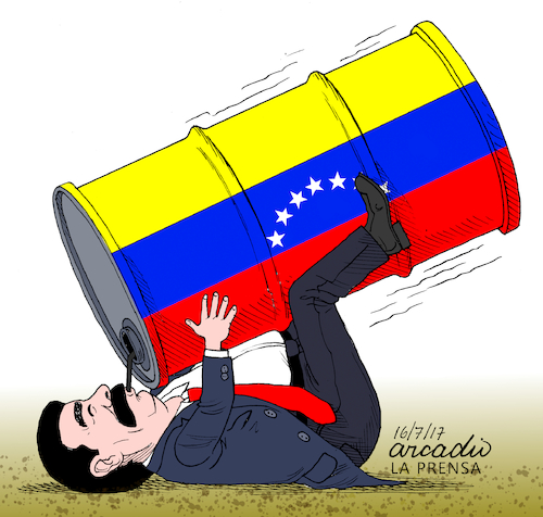 Cartoon: Maduro and his style of governme (medium) by Cartoonarcadio tagged maduro,brazil,latin,america,corruption