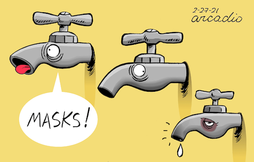 Cartoon: Masks...please. (medium) by Cartoonarcadio tagged humor,cartoon,pandemia,health