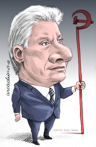 Cartoon: Miguel Diaz Canel-Cuba (medium) by Cartoonarcadio tagged cuba,president,communism,socialism,castro