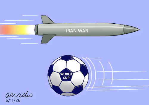 Cartoon: Missiles vs World Cup (medium) by Cartoonarcadio tagged iran,world,cup,middle,east
