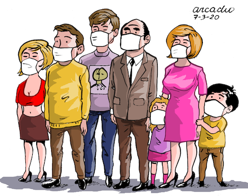 Cartoon: New world order. (medium) by Cartoonarcadio tagged pandemic,society,health,covid,19,coronavirus