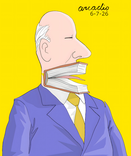 Cartoon: Old-Fashioned Book Reader (medium) by Cartoonarcadio tagged reader,books,internet