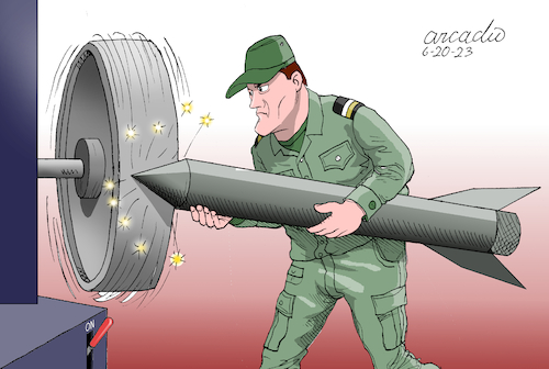 Cartoon: Preparing for war. (medium) by Cartoonarcadio tagged war,conflicts,russia,europe,america