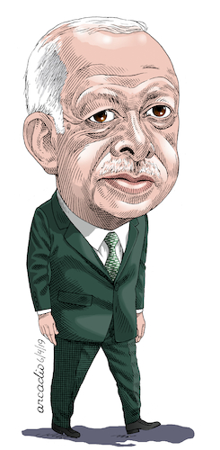 Cartoon: Recep Tayyip Erdogan-Turkey (medium) by Cartoonarcadio tagged turkey,erdogan,asia,europe