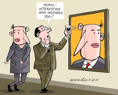 Cartoon: The artist. (medium) by Cartoonarcadio tagged humor,cartoon,gag,smile