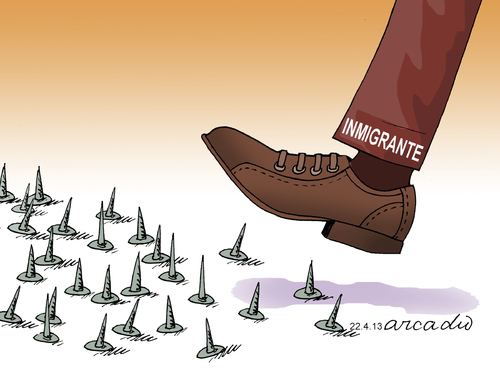 Cartoon: The hard road of the immigrants. (medium) by Cartoonarcadio tagged the,presidents,elections,freedom,democracy