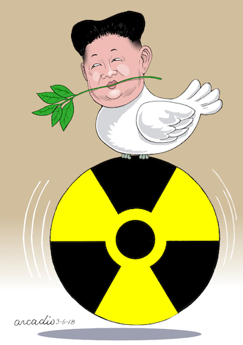 Cartoon: The peace of Kim Jong-Un. (medium) by Cartoonarcadio tagged asia,kim,jong,un,north,korea,south