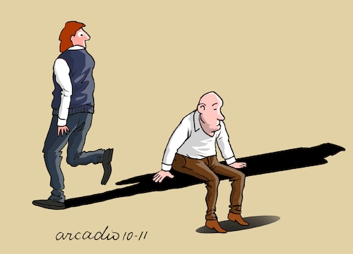 Cartoon: The shadow is a chair. (medium) by Cartoonarcadio tagged man,shadow,chair,humor