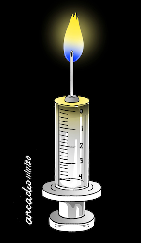 Cartoon: Waiting for a vaccine. (medium) by Cartoonarcadio tagged world,vaccine,pandemic,covid,19