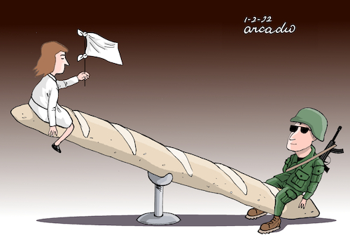 Cartoon: War and peace (medium) by Cartoonarcadio tagged food,war,soldiers,army,peace