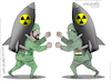 Cartoon: A WAR BETWEEN NUCLEAR POWERS (small) by Cartoonarcadio tagged india,pakistan,war,weapons