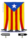 Cartoon: Dilemma of Catalunya. (small) by Cartoonarcadio tagged catalunya,dilemma,europe,coflict,independence,spain,rajoy,puigdemont