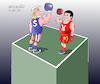 Cartoon: Dollar vs. Yuan (small) by Cartoonarcadio tagged currency money usa dollar china yuan