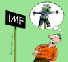 Cartoon: IMF scares Latin America (small) by Cartoonarcadio tagged imf economy latin america finances leftist movements