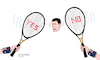 Cartoon: Novak dilemma. (small) by Cartoonarcadio tagged novak,australia,tennis,sports,covid,19,vaccine