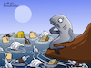 Cartoon: Polluted oceans. (small) by Cartoonarcadio tagged oceans garbage pollution environment