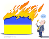 Cartoon: Putin burns Ukraine. (small) by Cartoonarcadio tagged putin,russia,ukraine,gas,nato,europe,usa