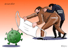 Cartoon: Society economy and Covid 19 (small) by Cartoonarcadio tagged pandemic,masks,covid,19