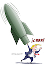 Cartoon: The anxious Trump. (small) by Cartoonarcadio tagged trump,weapons,north,korea,venezuela,us,armi
