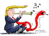 Cartoon: The president of the red tie. (small) by Cartoonarcadio tagged trump press free trade finances diplomacy foreign affairs