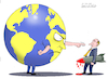 Cartoon: The world is blue and yellow. (small) by Cartoonarcadio tagged putin,russia,zelensky,ukraine,usa,biden,europe