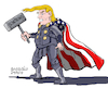 Cartoon: Thormp. (small) by Cartoonarcadio tagged trump,trade,war,washington,white,house,economy,money