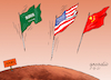 Cartoon: To the conquest of Mars. (small) by Cartoonarcadio tagged china,saudi,arabia,usa,conquest,space
