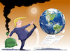 Cartoon: Trump and de Global Warming. (small) by Cartoonarcadio tagged trump global warming planet earth environment