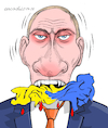 Cartoon: Ukraine was invaded by Russia. (small) by Cartoonarcadio tagged ukraine russia putin biden war invasion europe