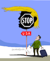 Cartoon: US Quit Migration Pact. (small) by Cartoonarcadio tagged usa trump foreign affairs us president