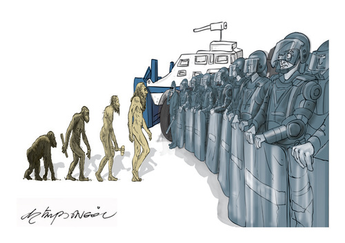 Cartoon: R-Evolution (medium) by oktaybingöl tagged evolution,revolution,oktay,bingol,human,rights