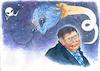 Cartoon: Hawking said (small) by Lv Guo-hong tagged hawking,warning,aliens
