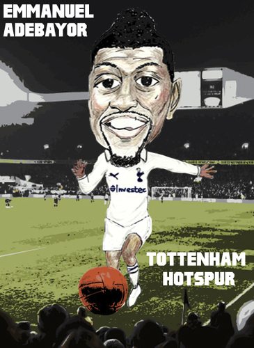 Cartoon: Emmanuel Adebayor - Spurs (medium) by bluechez tagged tottenham,hotspur,spurs,emmanuel,adebayor,football,striker,premiership