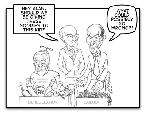 Cartoon: Greenspan Gramm Goodies (medium) by Harbord tagged alan,greenspan,phil,gramm,angelo,mozilo,2008,crisis