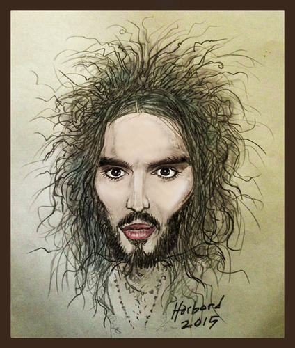 Cartoon: Russell Brand (medium) by Harbord tagged russell,brand,british,comedian