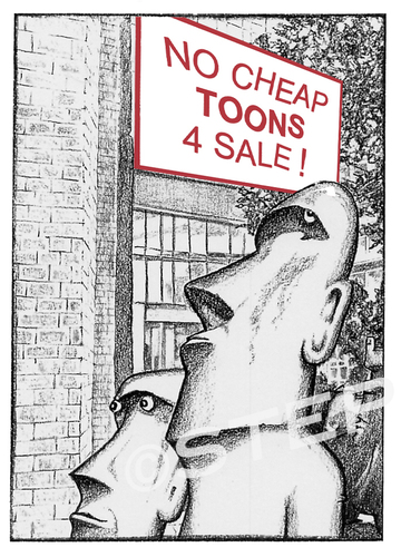 Cartoon: No cheap toons for sale (medium) by step tagged ramsch,ausverkauf,billigbilder,billigtoons,cheaptoons