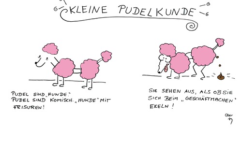 Cartoon: Kleine Pudelkunde (medium) by Any tagged tiere,hunde,pudel