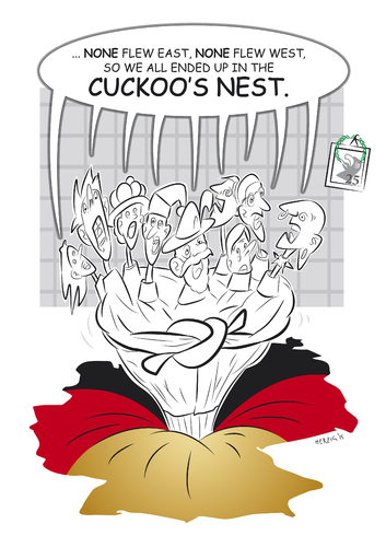 Cartoon: cuckoos nest (medium) by toonwolf tagged unity,germany,anniversary,years,politics,einheit,deutschland,25,jahre,jubiläum,politik
