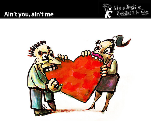 Cartoon: Aint you - Aint me (medium) by PETRE tagged love,couple,heart,stvalentine,valentine,aint