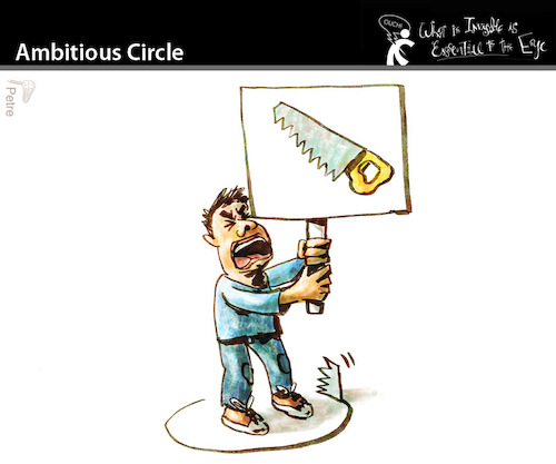 Cartoon: Ambituous Circle (medium) by PETRE tagged tramp,crisis