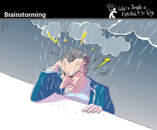 Cartoon: Brain Storming (medium) by PETRE tagged argentina,president,macri,crisis